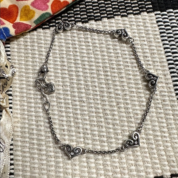 Brighton euc Alcazar Heart crystal silver plated anklet - Picture 2 of 2